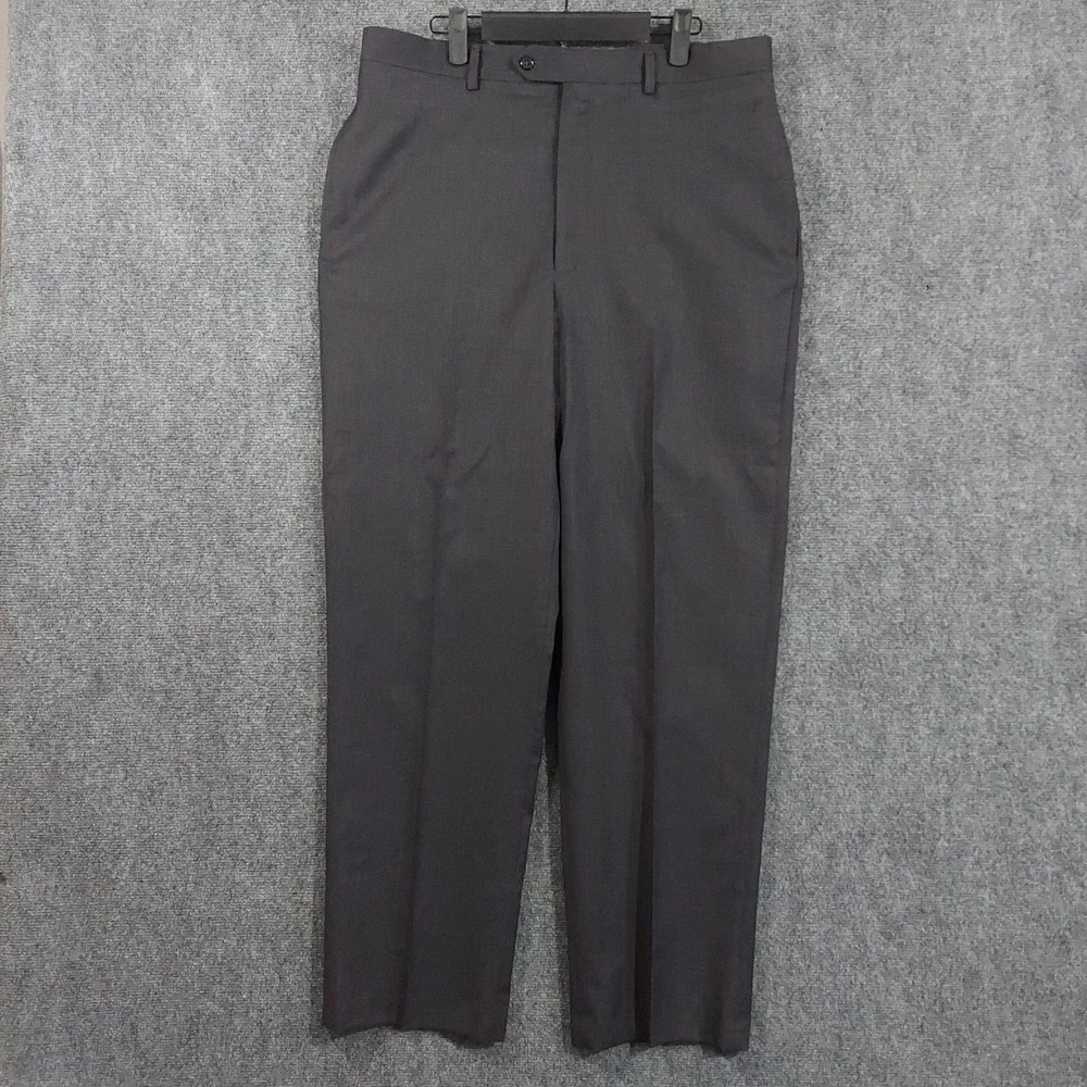 Jos. A. Bank Signature Suit Mens 42L 34x32 Gray Wool Silk Classic Fit 2 Piece